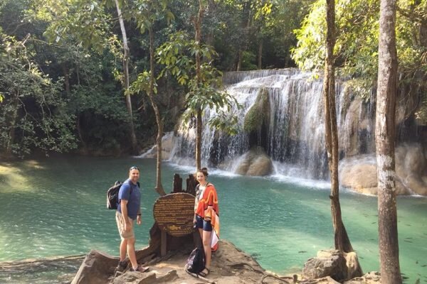 The Beautiful Erawan Falls, Where We Swam In Several Of The Pools. (The Fish Nibble You!)