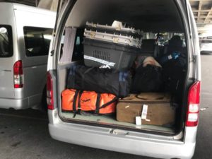Picture of the Toyota Commuter with luggage at the back seats