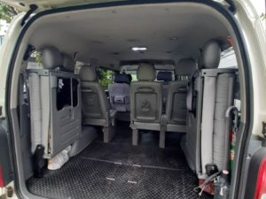 Picture of the back seats of the Toyota Ventury